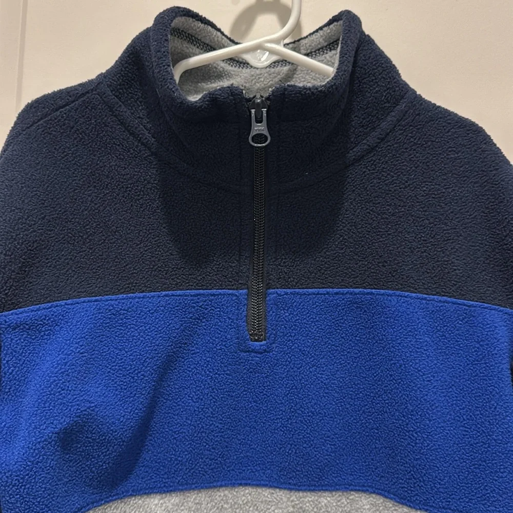 The Children’s Place 1/4 zip fleece navy and gray boys 7-8